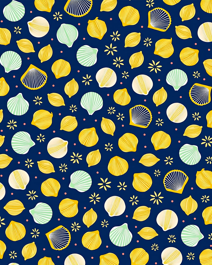 Coastal Yellow Shell Sea Collection Rug