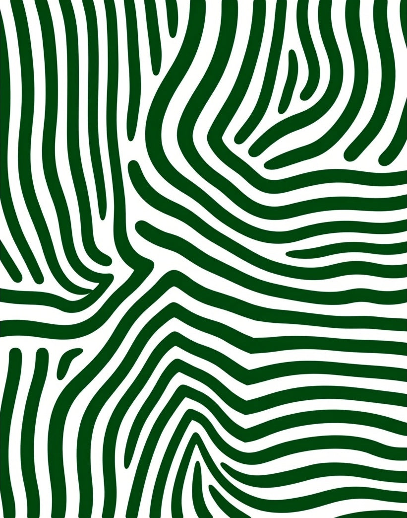 Deep Green Zebra Stripe Rug