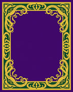 Regal Purple and Gold Ornate Border Rug