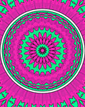 Vivid Pink Teal Mandala Sun Rug