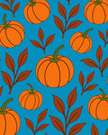 Autumn Orange Pumpkin Leafy Branch Rug