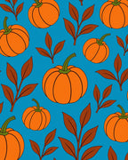Autumn Orange Pumpkin Leafy Branch Rug