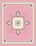 Soft Pink Ornate Medallion Square Rug