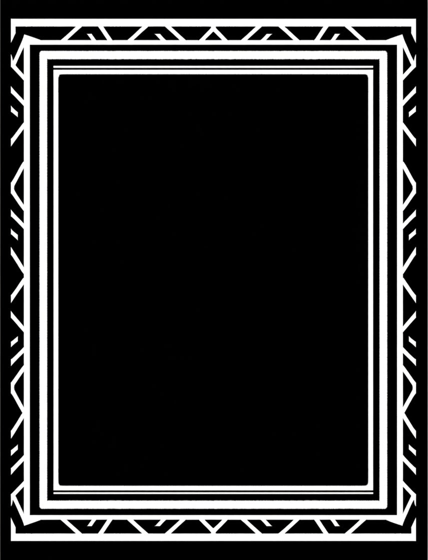 Black and White Geometric Frame Rug