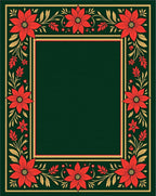 Crimson Poinsettia Border on Deep Green Rug