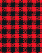 Red Black Abstract Checkered Squares Rug