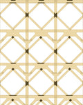 Tan Geometric Cane Webbing Rug
