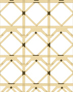Tan Geometric Cane Webbing Rug