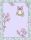 Whimsical Pink Owl Floral Border Rug