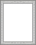 Black And White Interlocking Geometric Border Rug