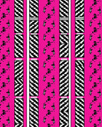 Bold Pink Figures Geometric Stripe Rug