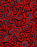 Crimson Swirls With Blue Accents Rug