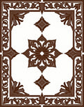 Deep Brown Ornamental Floral Medallion Rug