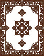 Deep Brown Ornamental Floral Medallion Rug