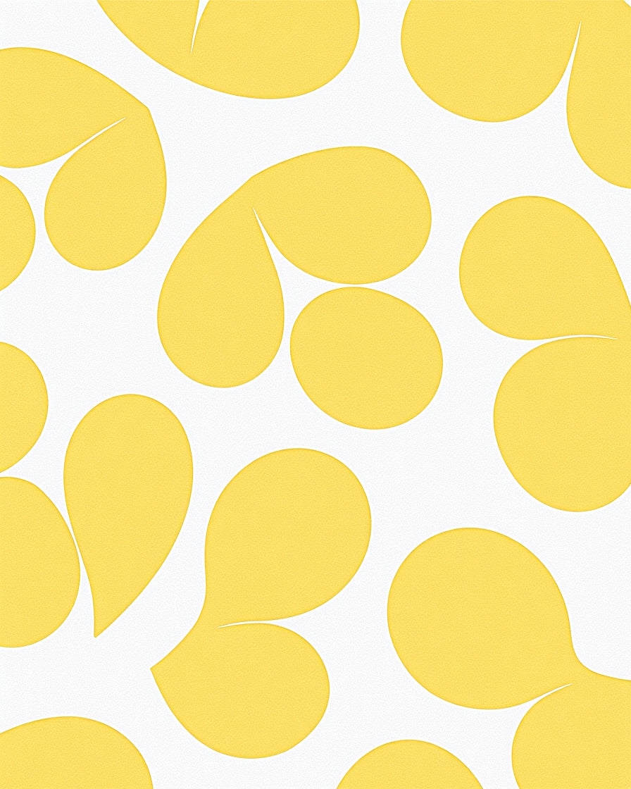 Sunny Yellow Abstract Petal Cluster Rug