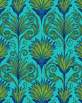 Turquoise Lush Blue Green Floral Swirl Rug