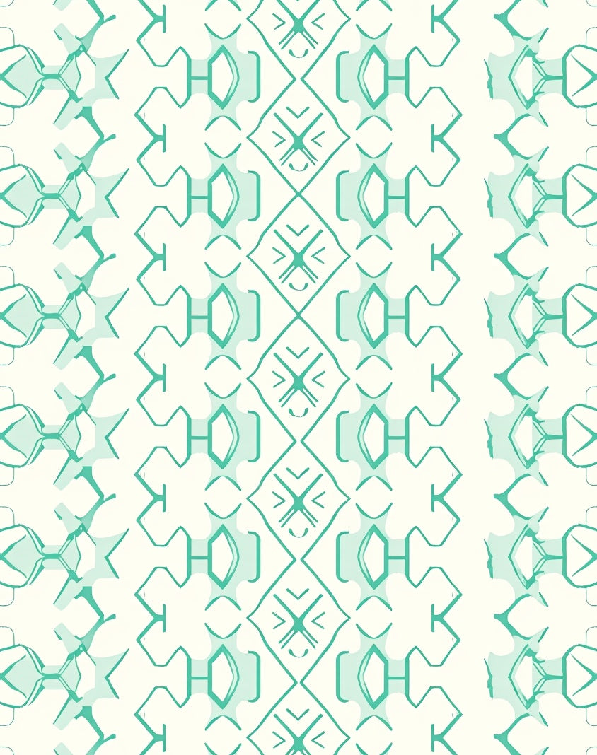 Teal Geometric Diamond Stripe Rug