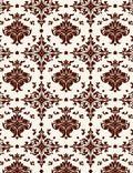 Antique Brown Floral Damask Rug
