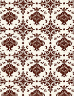 Antique Brown Floral Damask Rug