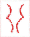 Red Baseball Stitch Lines Rug