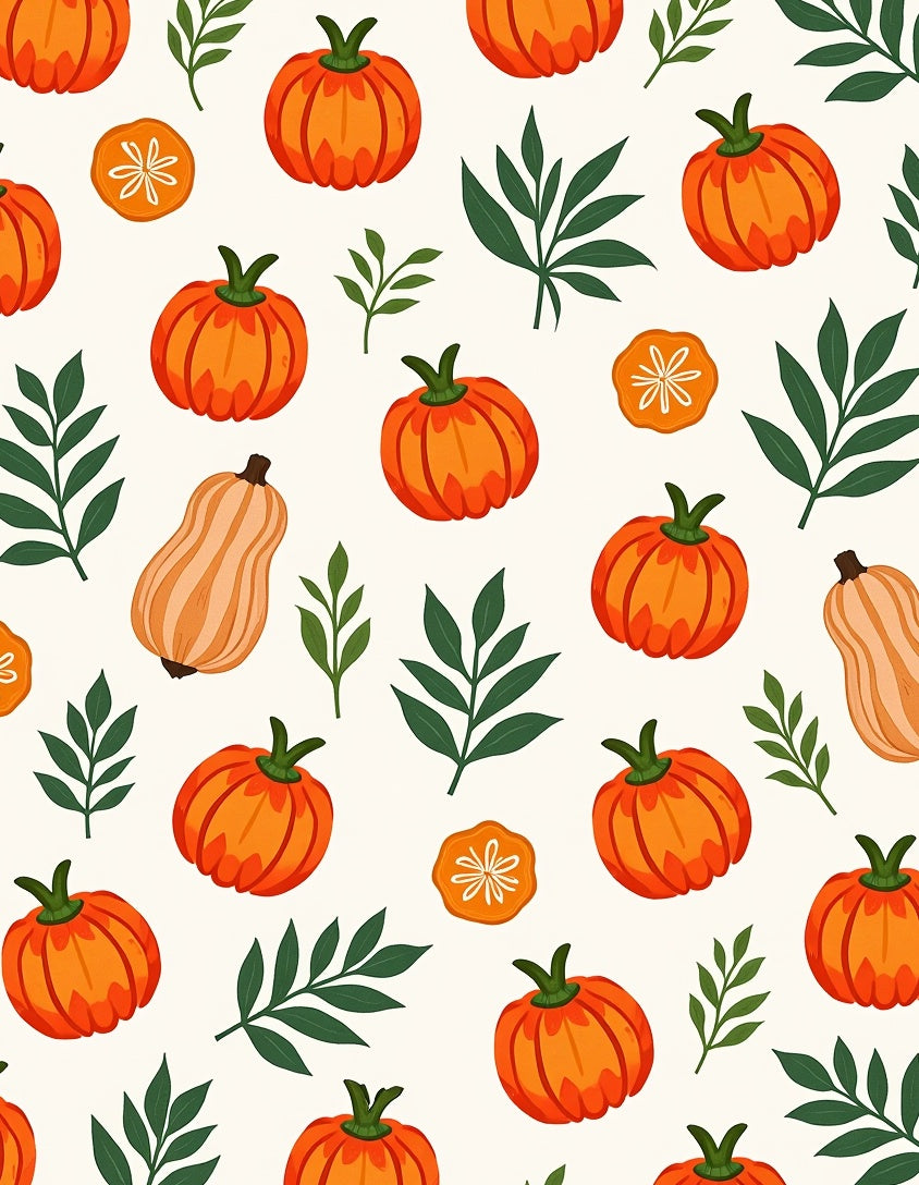 Orange Pumpkin Autumn Harvest Illustration Rug