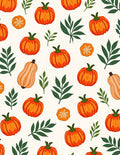Orange Pumpkin Autumn Harvest Illustration Rug