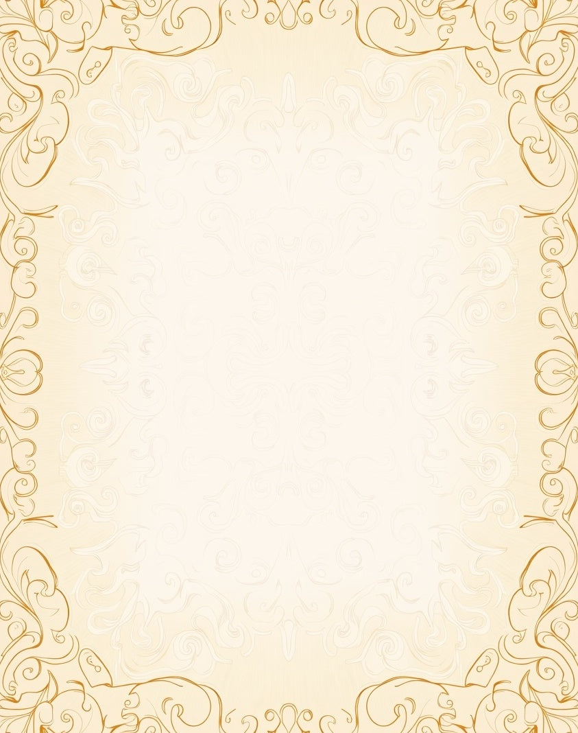 Golden Flourish Scrollwork Frame Rug