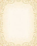 Golden Flourish Scrollwork Frame Rug