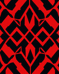 Bold Red Geometric Abstract Rug