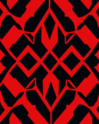 Bold Red Geometric Abstract Rug