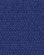 Navy Blue Linear Intertwined Maze Rug