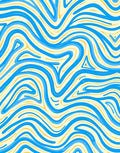 Flowing Blue Yellow Swirl Rug
