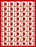 Red Tan White Abstracted Houndstooth Rug