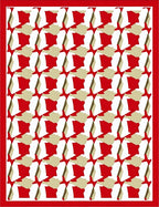 Red Tan White Abstracted Houndstooth Rug