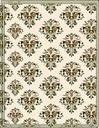 Vintage Brown Floral Damask Repeat Rug