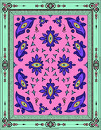 Pink Purple Abstract Eye Floral Rug