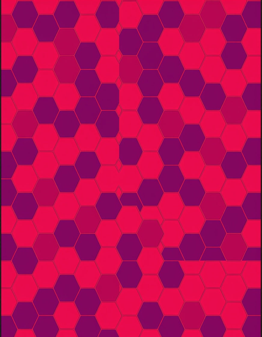 Vibrant Fuchsia Hexagon Composition Rug