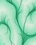 Emerald Green Vine Abstract Rays Rug