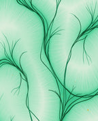 Emerald Green Vine Abstract Rays Rug