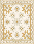 Golden Floral Garden Border Rug