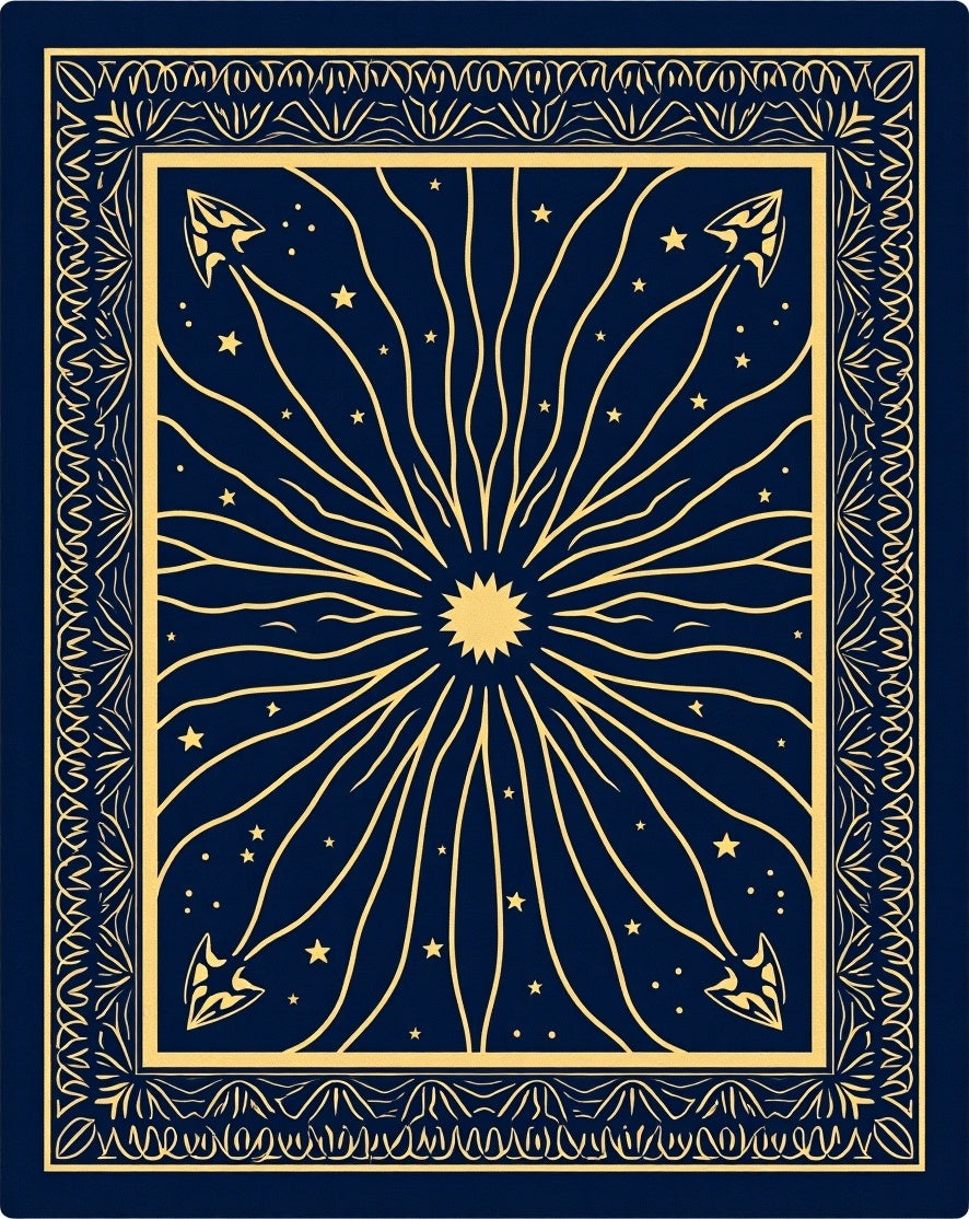 Golden Sunburst Midnight Starry Rug