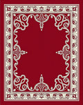 Crimson Ivory Elaborate Scroll Frame Rug