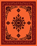 Rich Amber Floral Corner Medallion Rug