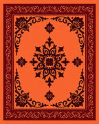 Rich Amber Floral Corner Medallion Rug
