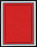 Bold Red Maze Geometric Rug