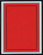 Bold Red Maze Geometric Rug