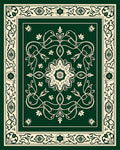 Emerald green floral vine medallion Rug
