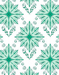 Emerald Green Floral Crest Rug