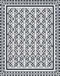 Dark Blue Traditional Scrollwork Border Rug