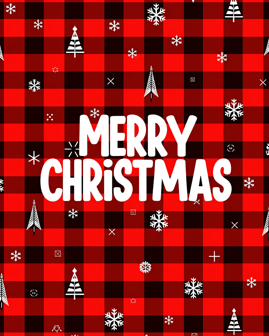 Red Black Buffalo Check Christmas Trees Rug